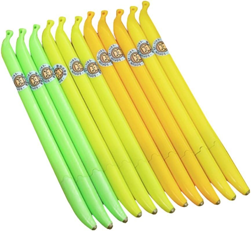 Haodou Neutral Gel Pen banana Shape with Have Pen Cap Student Supplies Prizes Stationery Company School Office Supplies Children's Present(12 PCS)