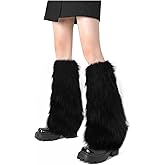 XEPST Faux Fur Fuzzy Leg Warmers Furry Boot Covers for Women, Warm Fuzzy Boot Cuff Boot Sleeves Leg Warmers for Party Costume