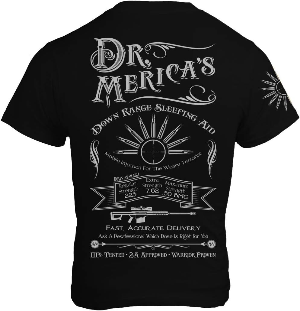 Skull and CrossgunsDr. Merica's Down Range Sleeping Aid Mens T-Shirt - American Warrior Collection