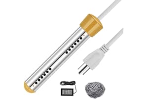 NEWRUIHENG Immersion Electric Water Heater, 1500W 120V Portable Hot Tub Water Warmer, Submersible Pool Water Heating Element, Heat 5 Gallons Water in Minutes for Bucket, Bathtub, Inflatable Pool, Camping-Yellow