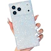 TETAW Cute Compatible with iPhone 17 Pro Case 6.9Inch,Sparkle Luxury Glitter Colorful Shell Rectangle Cases for Women,Girly Bling Slim Soft TPU Shockproof Protective Cover(Colorful Shell)