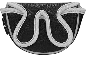 BIG TEETH Small Golf Putter Cover Half Mallet Mini Golf Headcover Club Head Protector Magnetic Closure, Center Shaf & Heel Shafted Putter Headcover for Scotty Cameron Taylormade Odyssey 2 Ball