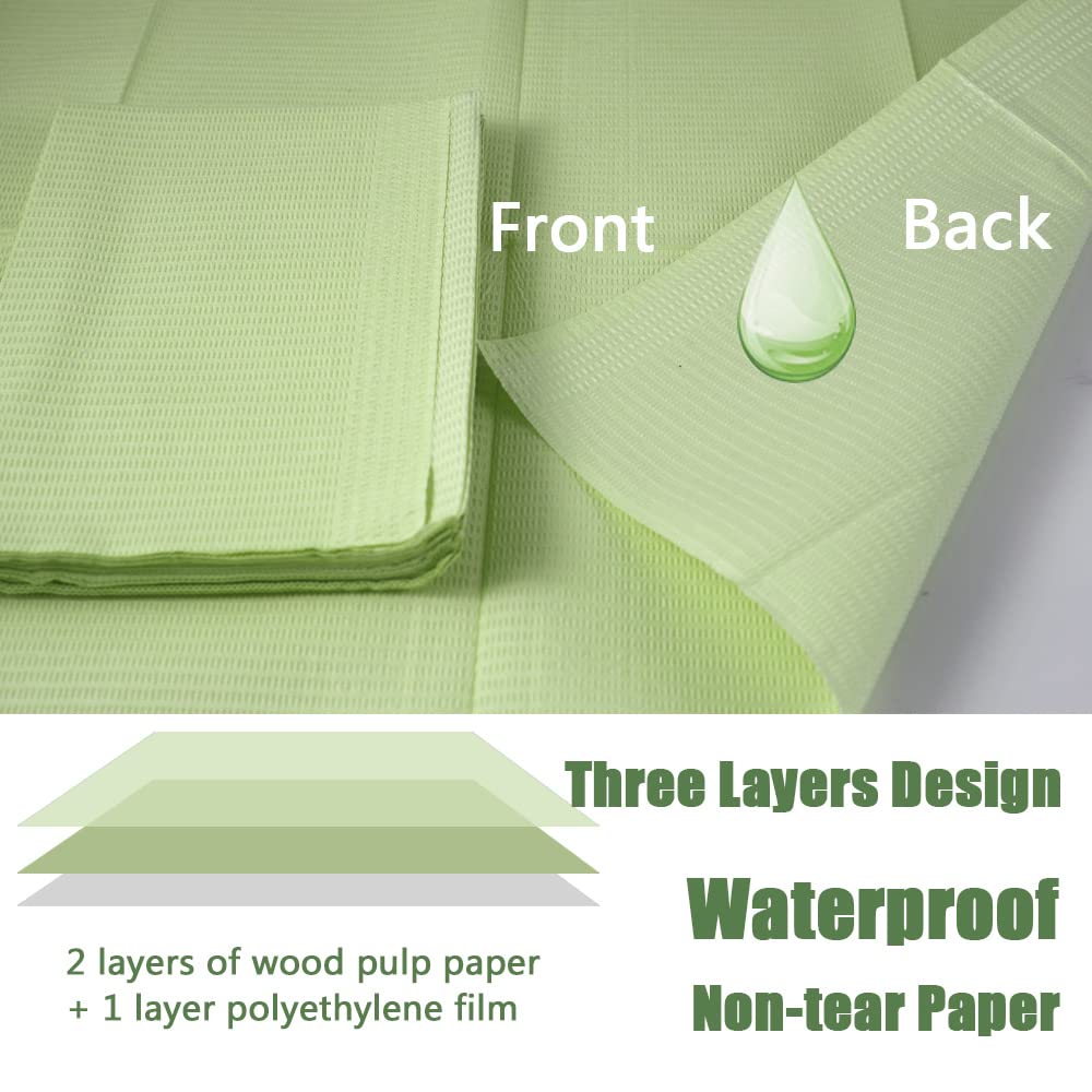 Dental Bibs Disposable 3 Ply Waterproof Patient Bibs Dental Tray Covers, Eyelash Extension Nail Art Tattoo Supplies 13