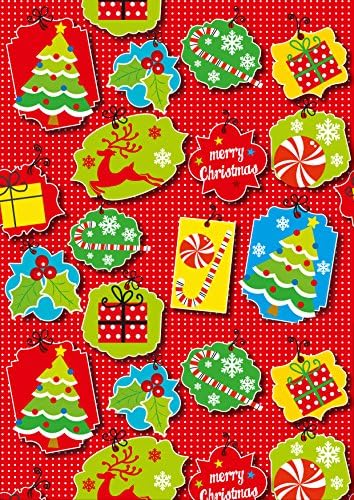 Christmas Luxury Gift Wrapping Paper Roll Christmas Red Design (70 Cm X 3 Mtrs)