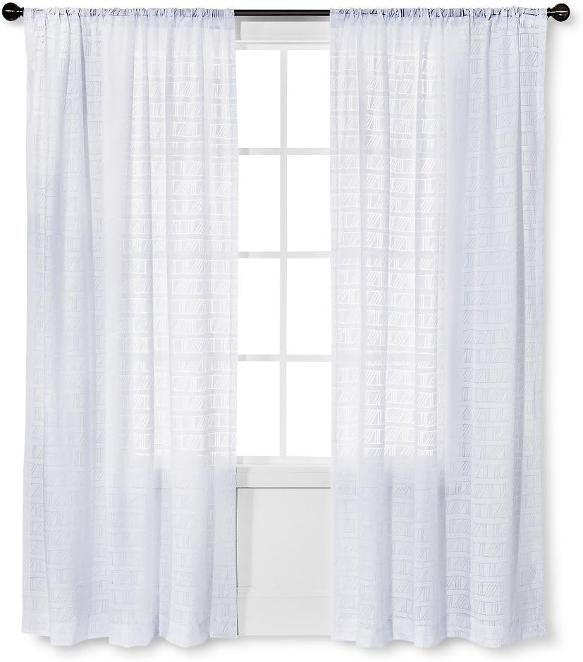Amazon Com Nate Berkus Diagonal Burnout Sheer Curtain Panel