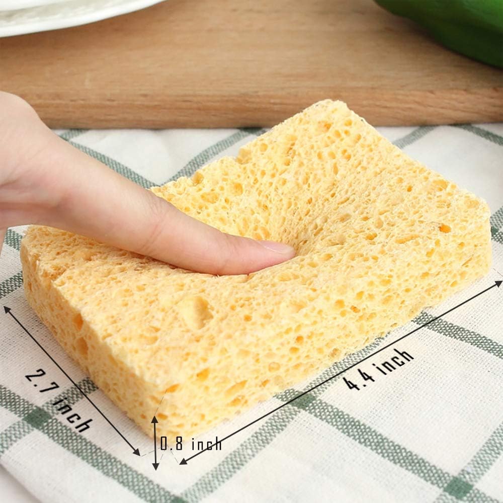 ARCLIBER Cellulose Sponge,Heavy Duty Scrub Sponge,Clean Tough Messes Without Scratching for Kitchen(6 Pack): Kitchen & Dining