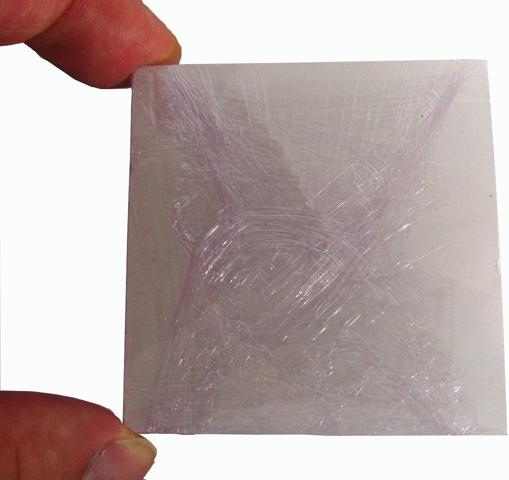 CircuitOffice Flat Polished Selenite Charging Square / Plate / Tile Slab, 2.5-3" Size, Cleanse and Charge Crystals Or Gemstones, for Healing, Metaphysical, Meditation, Wicca, Decoration or Gift