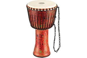 MEINL PERCUSSION Travel Djembe Hand Drum Circle Instrument, Synthetic Shell and Goat Skin Head — NOT MADE IN CHINA — African Mali Weave Rope Tuning, 2-YEAR WARRANTY