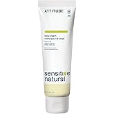 ATTITUDE Body Cream for Sensitive Skin with Oat, EWG Verified, Dermatologically Tested, Vegan, Vanilla Cream Scent, 8 Fl Oz