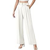 Betusline Women's Wide Leg Pants Business Casual Straight Office Trousers for Women, X-Small-3X-Large