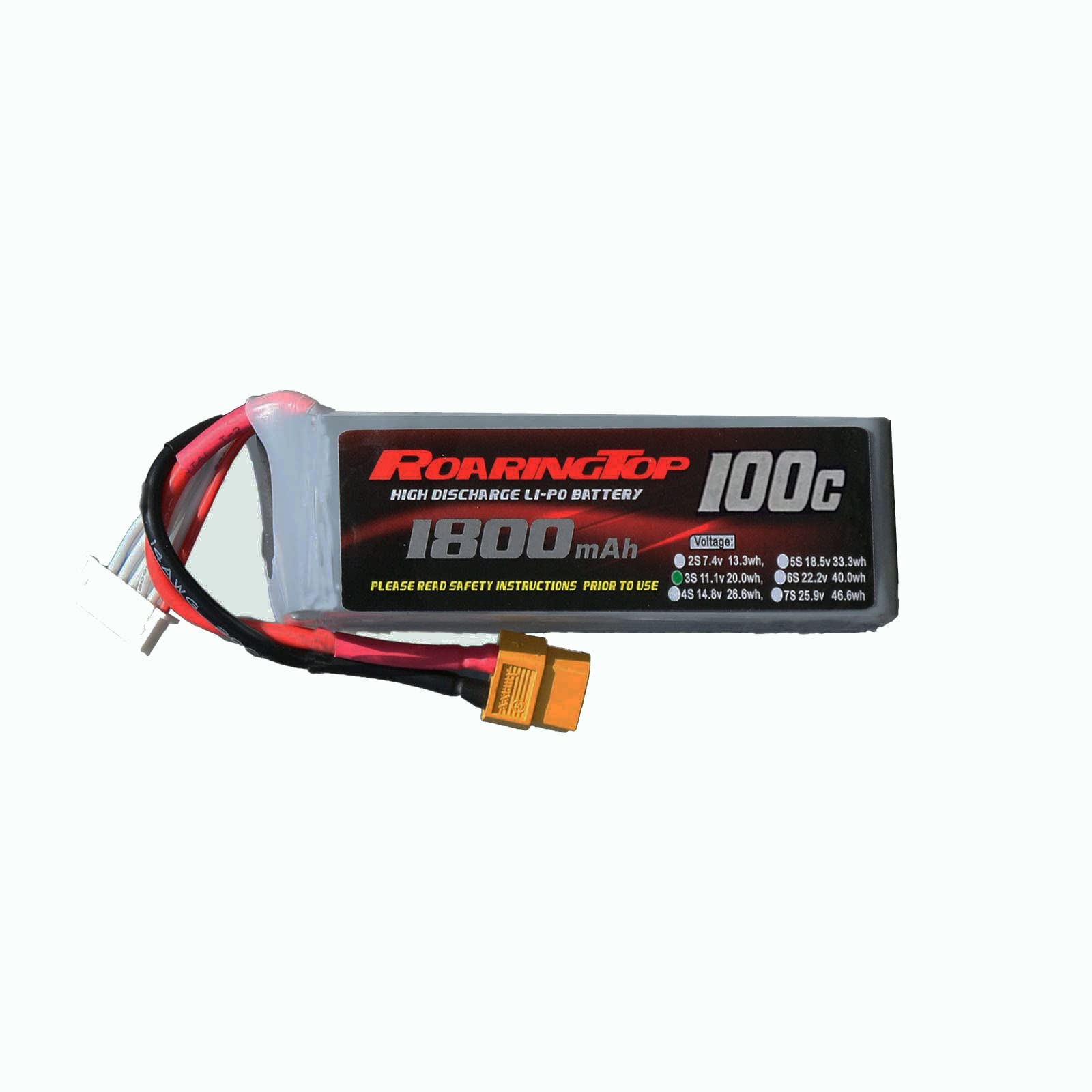 RoaringTop 1800mAh 100 C 3S 11.1V RC Batterien Für RC Lipo Batterie with XT60 for RC Evader BX Car Truggy Truck RC Airplane Quadcopter Helicopter