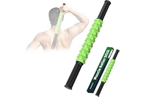 KEINE MARKE Massage Stick, Manual Muscle Roller, Muscle Roller Stick, Deep Muscle Massage Tools for Relief of Muscle Soreness, Cramps and Tightness(Green Upgrade)