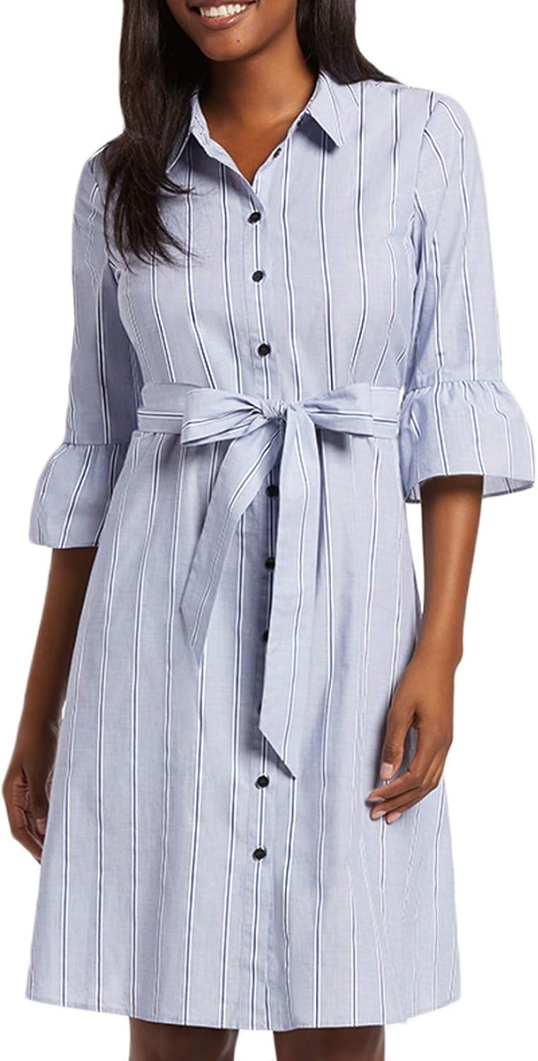 ruffle sleeve shirt dress