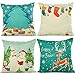 HOSL PSD16 Merry Christmas Series Square Decorative Sofa Car Throw Pillow Case Cushion Cover (Set of 4)