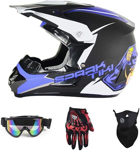Amazon Co Jp Unisexmotocrossヘルメットティーン大人atvオートバイのヘルメットsuvはゴーグル手袋マスク ファッション ダートバイクオフロードマウンテンバイクヘルメット4点セット 紫色 S ホーム キッチン
