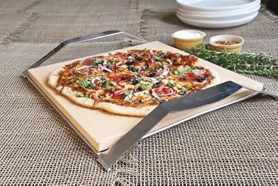 Pizzacraft PC0105 15" Square Baking/Pizza Stone with Stainless Frame