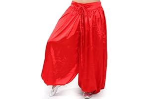 MUNAFIE Belly Dance Pants Carnival Satin Latern Pants Tribal Harem Pants