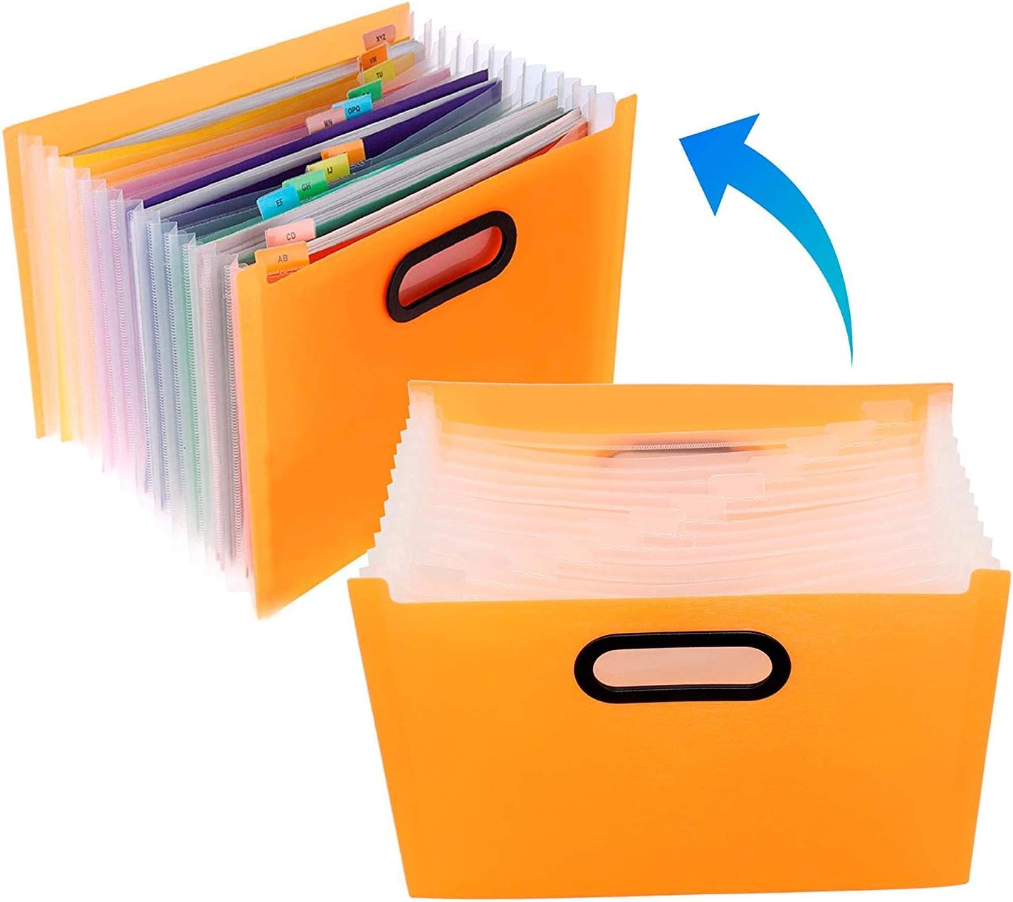 SNDIA 13 Pocket A4 Size Expanding File Folder Desktop Document Organizer Bag Color May Vary