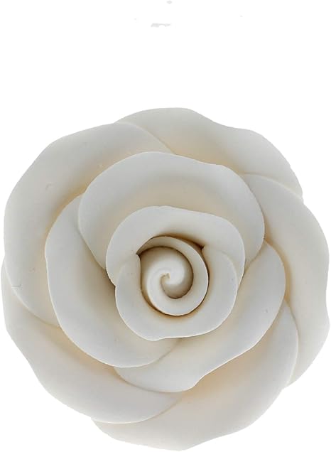 Global Sugar Art Rose Sugar Flores Premium Blanco, sin alambre, grande 25  unidades por Chef Alan Tetreault
