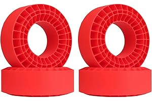 HobbyPark 2.2" Silicone Tire Inserts Soft, Fits 132-134mm 5.25" OD Crawler Tires, Replaces Foam Inserts, 4‑Pack, Waterproof, Good Traction & Sidewall Support for 1/10 RC Crawlers, 125×45mm (Red)