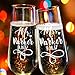 Lily's Atelier Set of 2, Hand Engraved Mr. Mrs. Last Name & Date Custom Wedding Toast Champagne Flute Set, Wedding Toasting Glasses - Etched Flutes for Bride & Groom Customized Wedding Gift #EH3