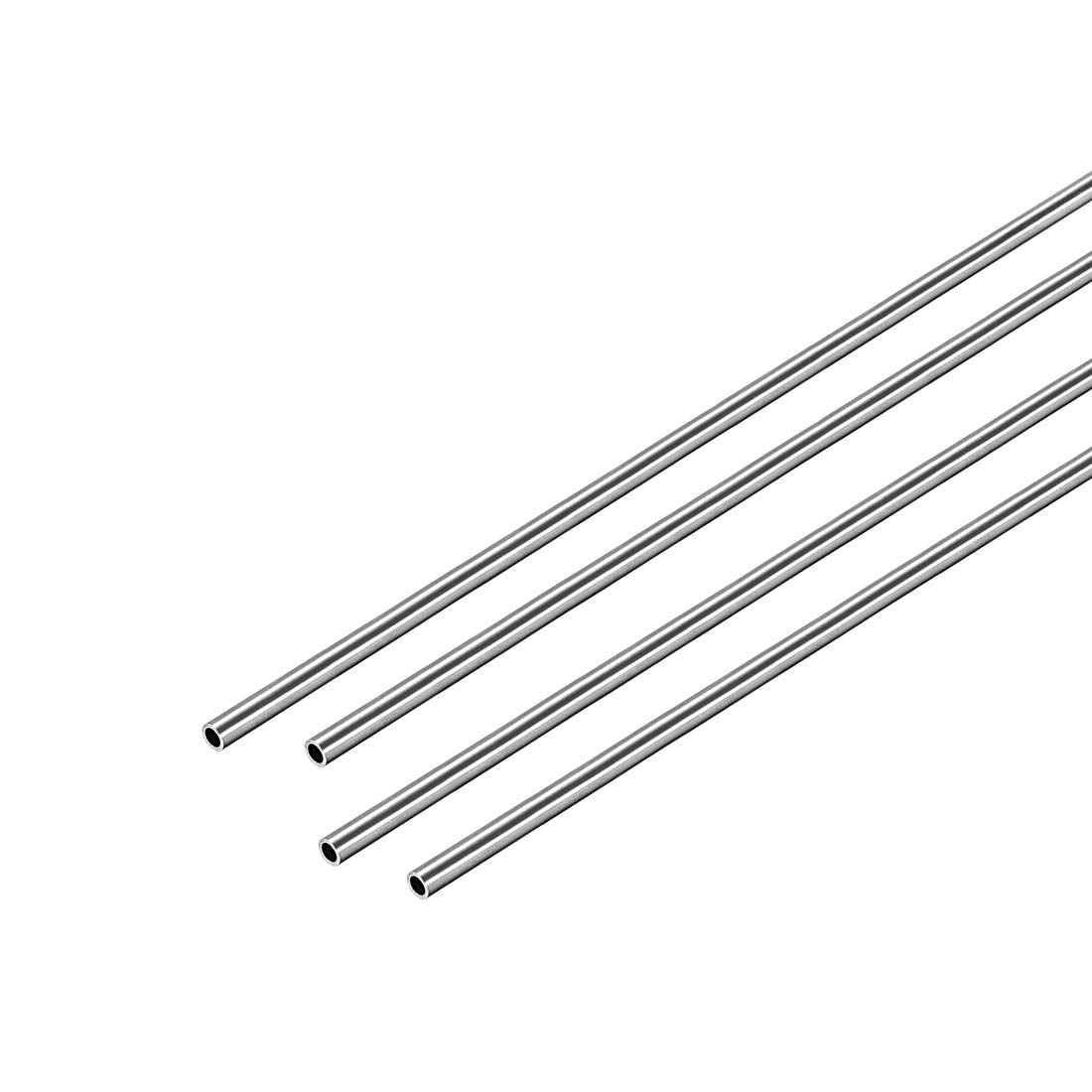 uxcell 304 Stainless Steel Round Tubing 3mm OD 0.2mm Wall Thickness 250mm Length Seamless Straight Pipe Tube 4 Pcs