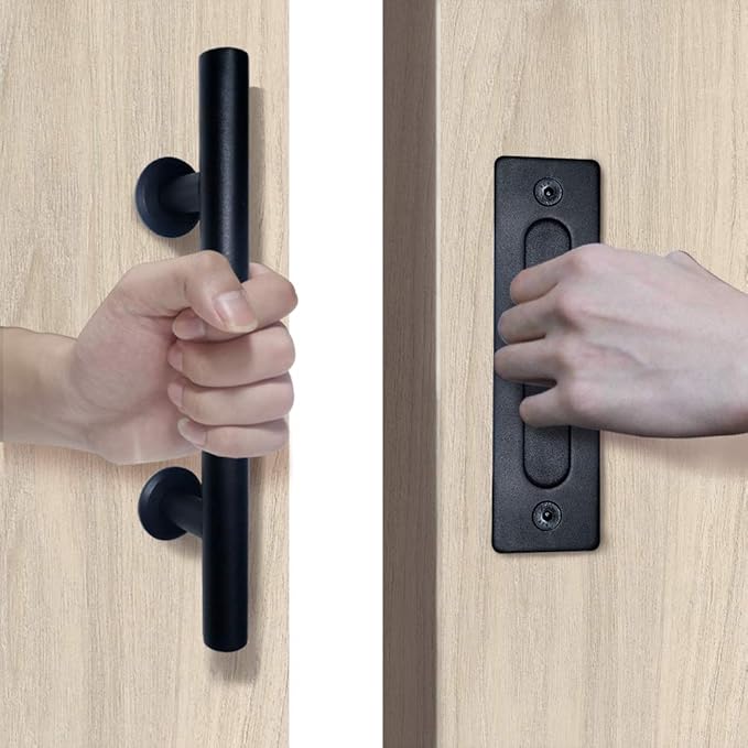 Froadp Schiebetür Handgriff Antiker Scheunentürgriff aus Stahl Schwarz