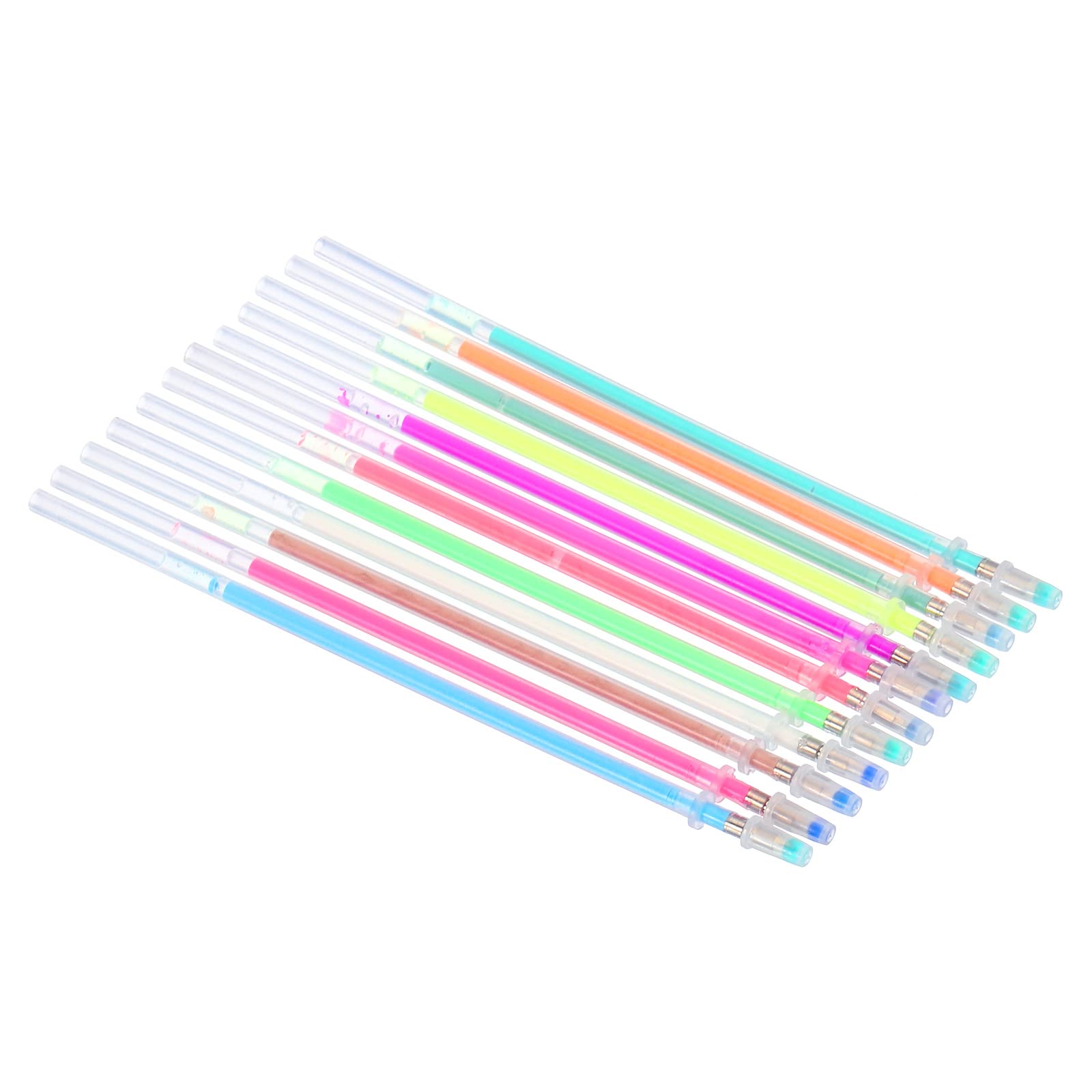 PATIKIL Glitter Gel Pen Refills Only, 5Set / 60Pcs Pastel Pen Refills Art Colored Ink 0.8mm Medium Point for Adult Coloring Books Craft Doodling Drawing, 12 Colors