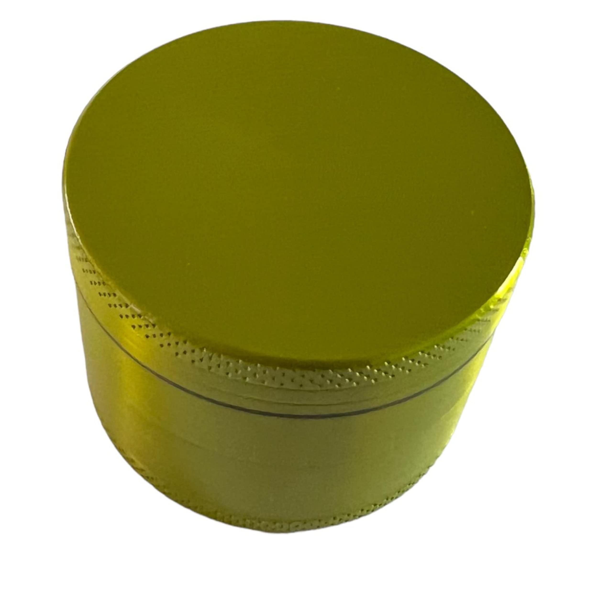 Glamified Herb Grinder Zinc Alloy - 4 Layer Easy to Grip Metal Grinder for Smooth Grinding with Scraper, Magnetic Lid, Pollen Catcher and Mesh Filter (Lime Green 50mm)