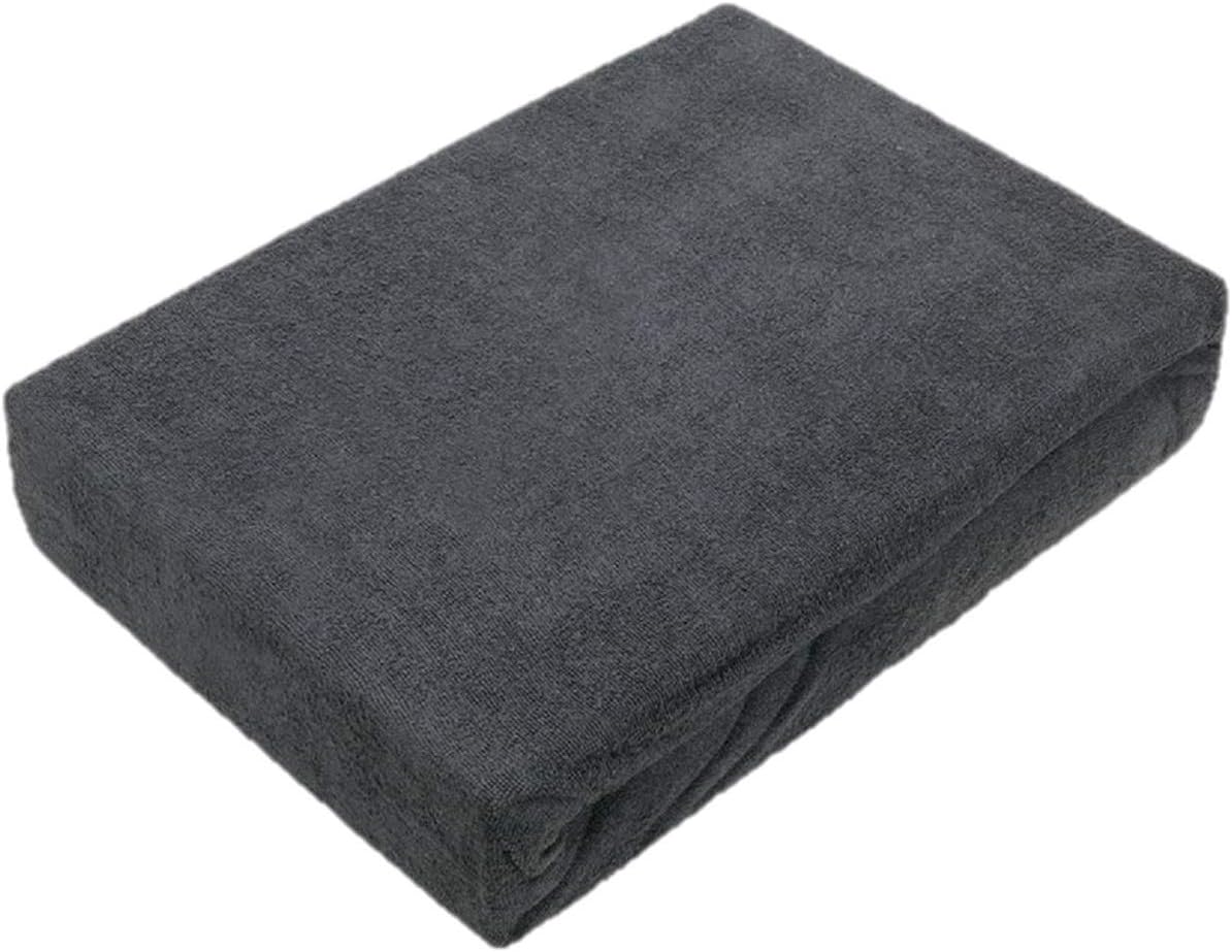 Terry fitted sheet with all-round elasticated hem, Terrycloth, charcoal, 140 - 160 x 200 cm