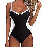 SUUKSESS Womens Tummy Control One Piece Swimsuit Sexy Crisscross Back Bathing Suit