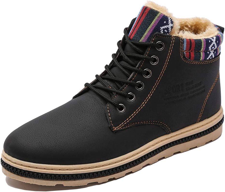 fereshte Mens Ankle Winter Snow Boots Fur Warm