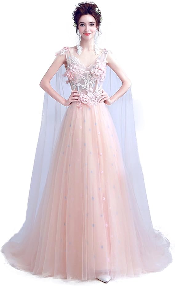 Amazon ビビショー 花嫁 カラードレス 安い カクテルドレス 演奏会 発表会ロングドレス 結婚式 イブニングドレス 二次会 パーティードレス ボレロコンサート Vネック パーティードレス 通販