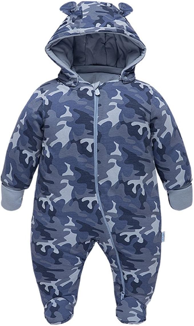 Adigau Baby Schneeanzug Mit Kapuze - Winter Overall Mit Reißverschluss Für 0-18 Monate