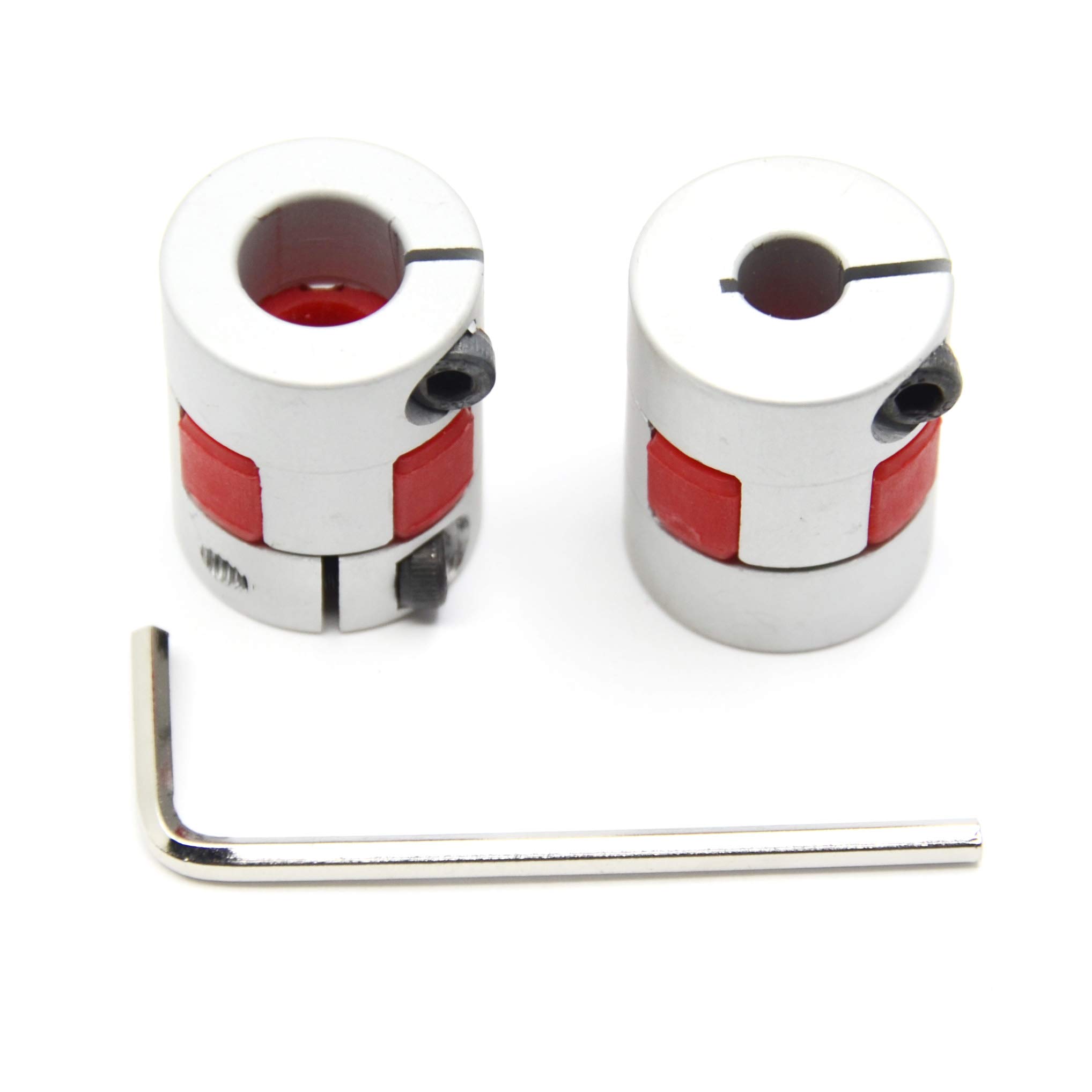 Befenybay 2PCS 6.35mm to 10mm Aluminium Plum Flexible Shaft Coupling D20 L25 6.35X10mm Connector Flexible Coupler for 3D Printer CNC Machine and Servo Stepped Motor