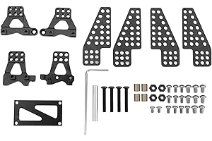 5pcs RC Shock Mount Bracket, Upgraded Aluminum Alloy Carbon Fiber Shock Absorber Bracket for 1/18 Remote Control Climber (Bla