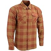 Milwaukee Leather MNG11653 Men's Brown and Beige Long Sleeve Cotton Flannel Shirt