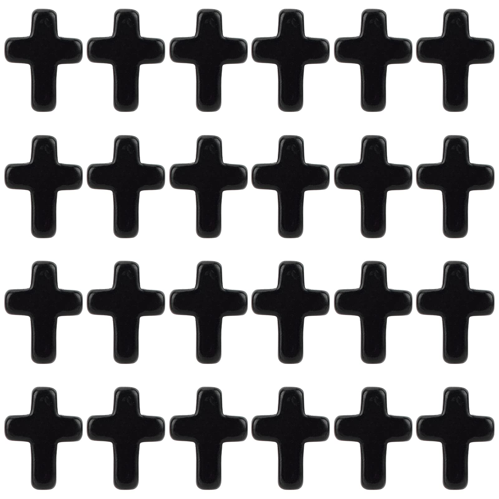 SUNNYCLUE 1 Box 2 Strands About 40Pcs 0.79Inch Small Turquoise Cross Beads Synthetic Turquoise Beads Black Cross Beads for jewellery Making Charms Mini Cross Charms Bulk Bracelet Necklace Supplies — image 1