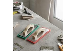 SundiooK 12-Inch Green Sponge Trowel with Red Rubber Foam Blade and Wooden Handle Green cladding plate