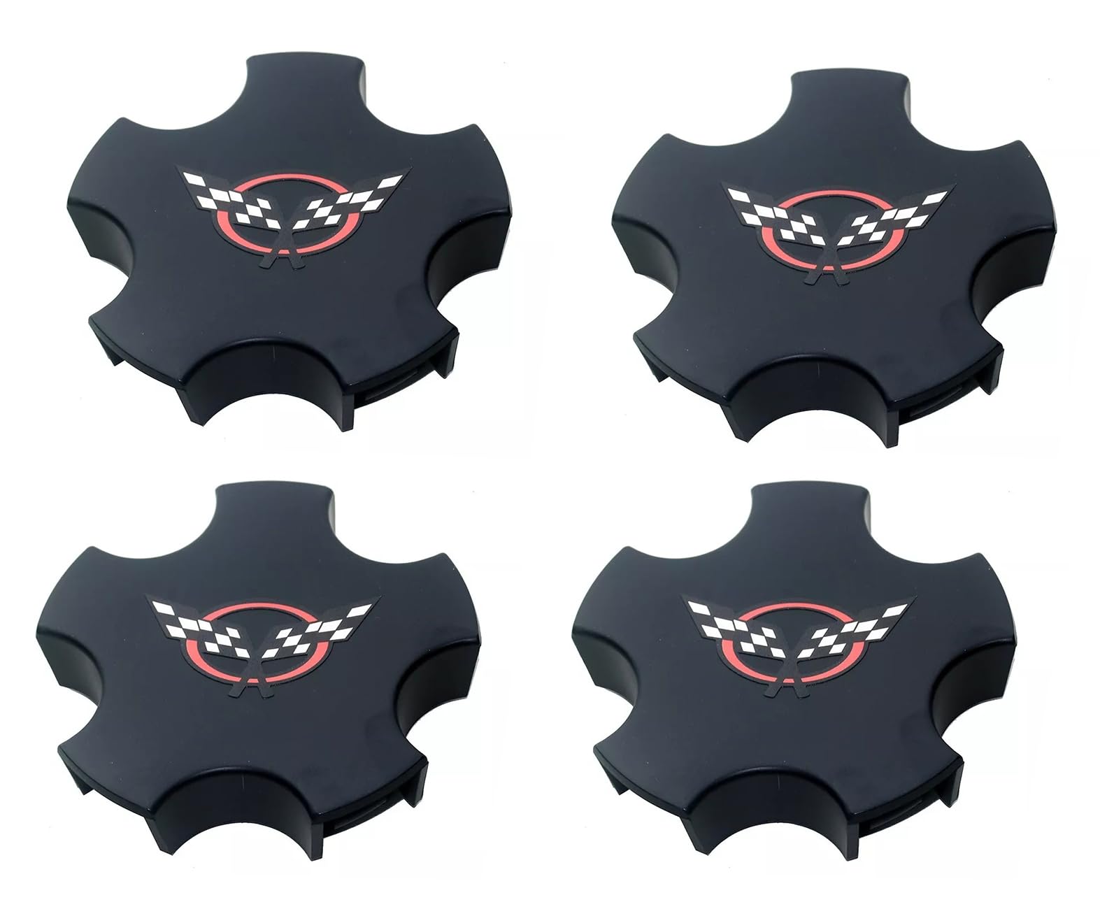 Photo 1 of 4 Cap Pcs Deal 2000-2004 C5 Corvette Z06 C5 Flag Wheel Center Caps (Black Flag)