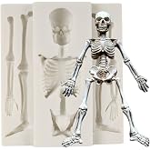 QDMOLDS Skull Skeleton Fondant Mold Halloween Skull Silicone Molds | Skeleton Chocolate Mold Cake Decoration Cupcake Topper Chocolate Sugar Craft Polymer Clay Gum Paste