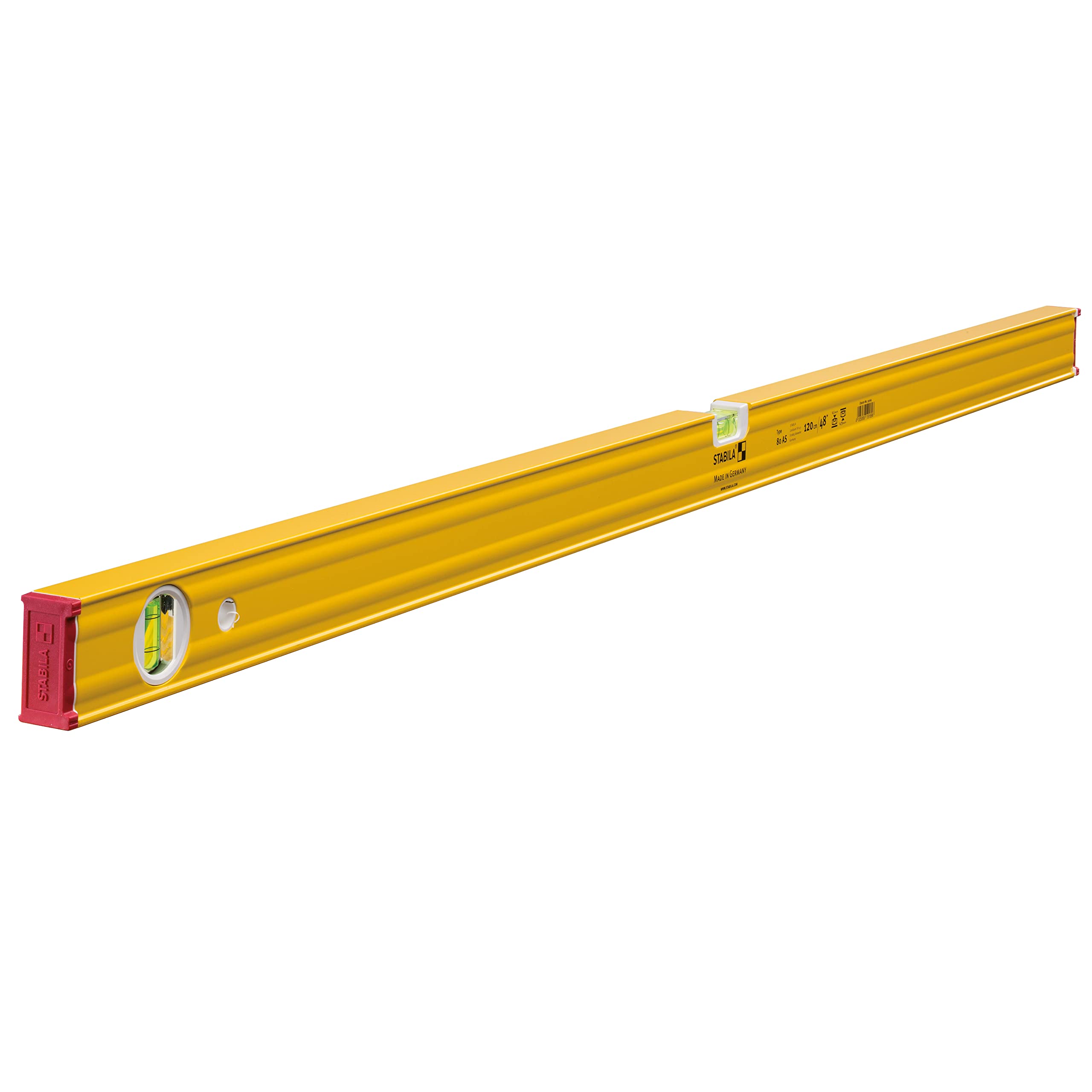 80 AS Spirit Level 2 Vial 19169 120cm, Yellow