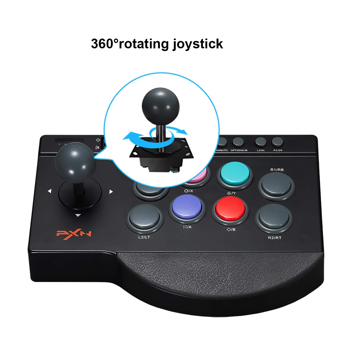PXN Arcade Fight Stick 0082 Fight Stick Arcade Game Fighting Joystick PC with Turbo/Macro Functions Compatible with PC, PS4, PS3, Xbox One, Xbox Series X|S, Android TV Box, Switch