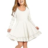 Arshiner Girls Dress Long Sleeve A Line Twirly Skater Loose Casual/Party Dresses with Pocket