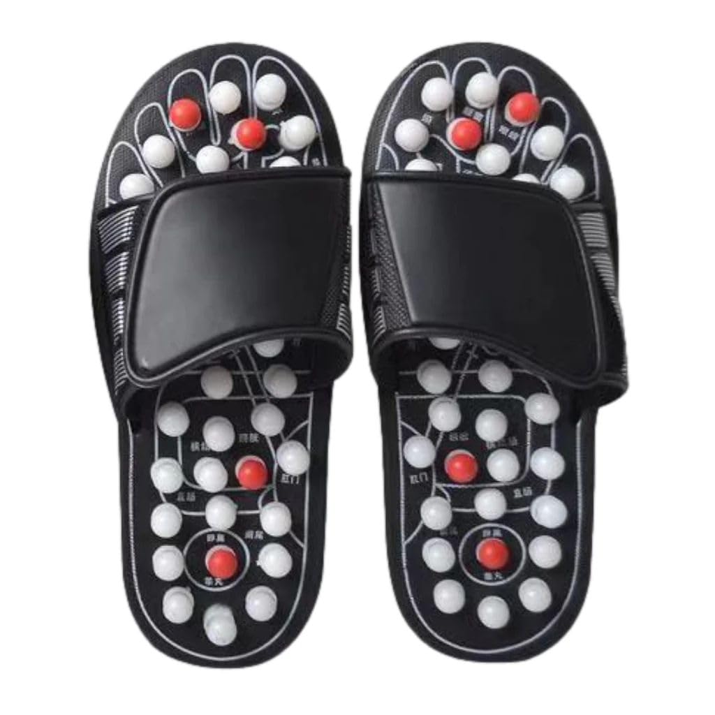 Photo 1 of Cheeroyal Reflexology Foot Pressure Point Massage Tools Mat Massage Slippers Slides Sandals Shoes, Back Knee Feet Arch Heel Pain and Tension Relief Products Gifts (M-Men(7-8) Women(8.5-9.5), 1Pair)