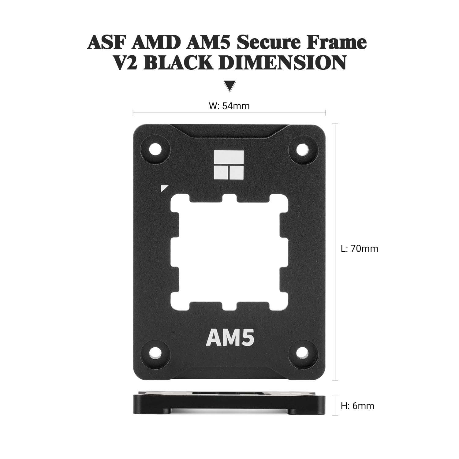 Thermalright ASF Black V2 AM5 CPU Holder, AM5 Safety Fixed Frame, AM5 Secure Frame, Corrective Anti-Bending Fixing Frame, AM5 Anti-Bending Contact Frame,CPU Cooler Standard,Black