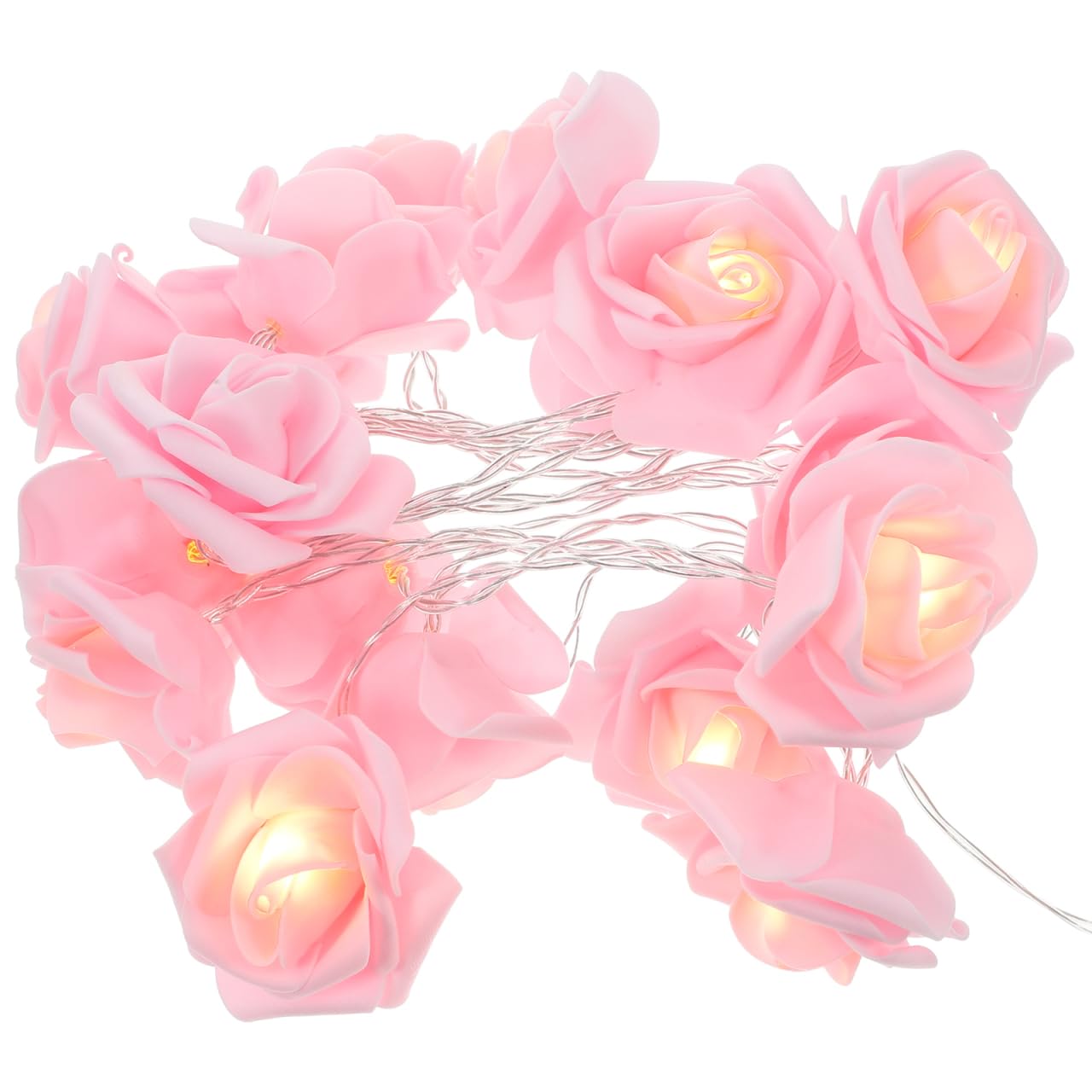 CHILDWEET Rose Flower String Lights 118 Inch Battery Operated Pink Fairy Lights for Indoor Outdoor Wedding Party Decorations