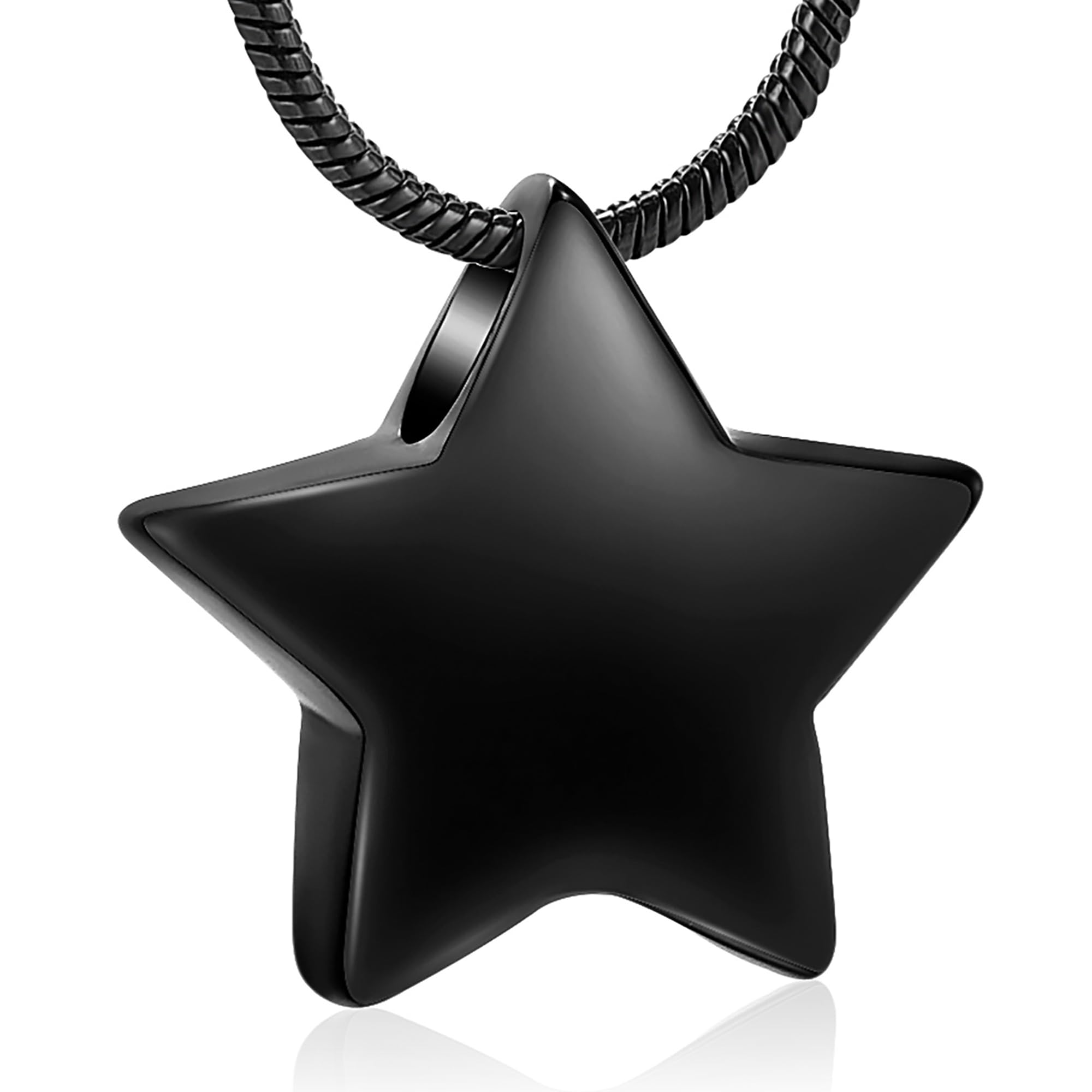 VCCWYQK Cremation Jewelry Small Star Urn Necklace for Ashes for Women Stainless Steel Memorial Necklace for Ashe Human Pet