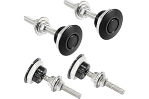Doaho Pack of 4 Universal Aluminum Vehicle Hood Pins, Diameter 1.25" Quick Latch Bumper Release, Hood Pins for Race Car - Black