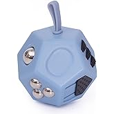 UOOEFUN Small Fidget Toys,12 Sided Fidget Toys,Mini Cube Toys Relief Stress,Autism and Anxiety Depression Anti for Kids Adults Improve Focus (Grey)